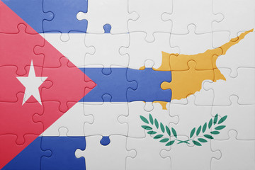 puzzle with the national flag of cyprus and cuba