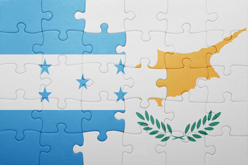 puzzle with the national flag of cyprus and honduras
