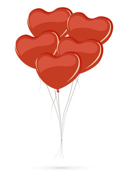 Bunch of heart shaped balloons