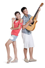 Obraz premium Studio shot of a young couple