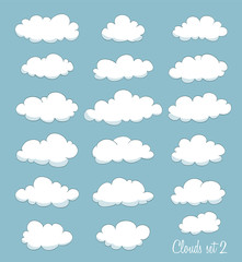 set of cute clouds. vector