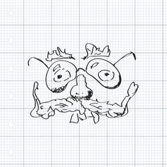 Simple doodle of a funny face