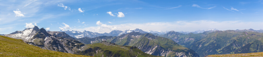 Panorama view of Alps in eastern Switzerland