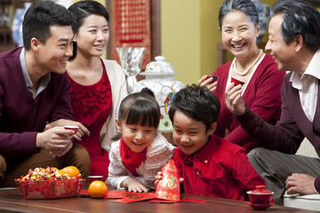 Big family celebrating Chinese New Year