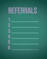 referrals chalk board illustration design