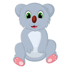 Naklejka premium happy koala cartoon sitting