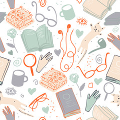 Vector books pattern. 