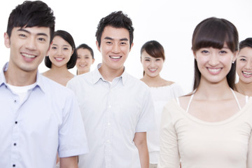 Portrait of young friends, studio shot