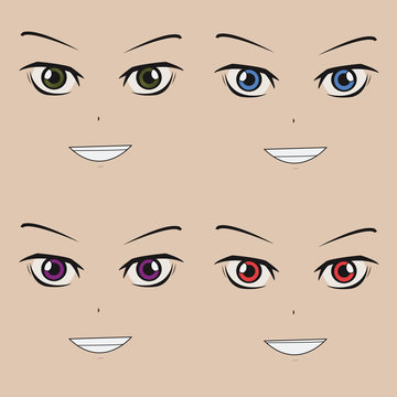 anime eyes male happy