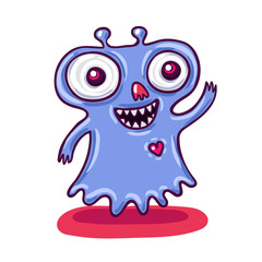 Cute Little Purple Monster Illustration