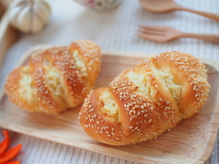 garlic bread in fresh morning