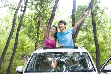 Family on a road trip