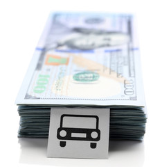 Pack of American dollars, isolated on white. Saving concept