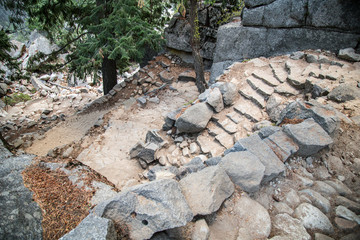 Yosemite Falls mist trail to half dome nationl park