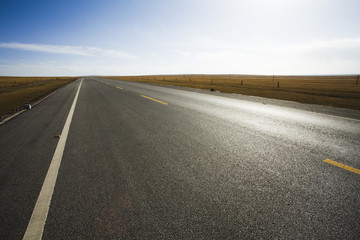 Highway in Qinghai province, China
