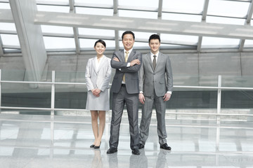 Portrait of business team at the airport