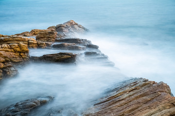 sea rocks in early morning