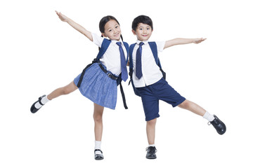 Happy schoolchildren