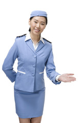 Smiling Flight Attendant