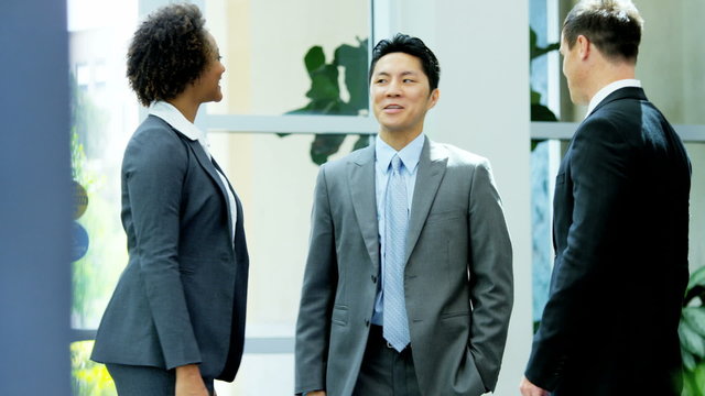 handshake business multi ethnic male female property real estate team meeting 