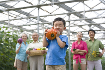 Family gardening in modern farm