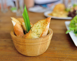 Garlic and herb bread.