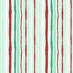 Seamless strip pattern. Vertical lines texture with torn paper effect. Contrast olive, turquoise, vinous pastel colors on white. Vector