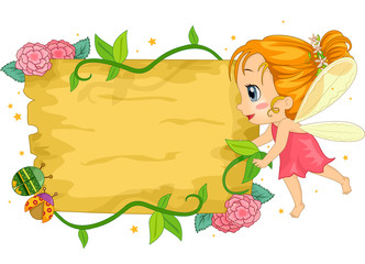 Colorful Kid Girl Fairy Wooden Board