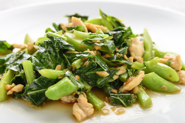 Fried Chinese kale