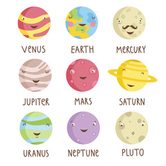 Cartoon illustration about space.