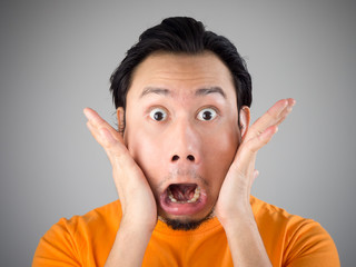 Shock and surprise face.