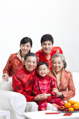 Family Celebrating Chinese New Year portrait