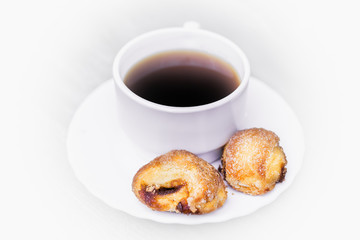 Cup of coffee and snack