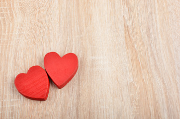 Heart on wooden background