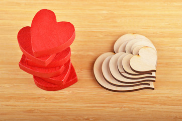 Heart on wooden background