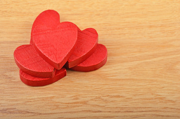 Heart on wooden background