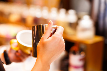 waitress and waiter are serving