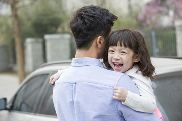 Obraz premium Happy father and daughter