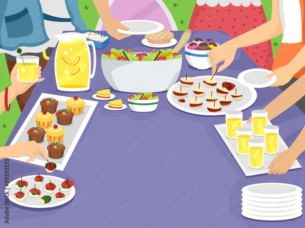 Wall mural Party Table Family Outdoor Picnic Meal