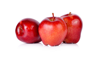 Red apple on white background