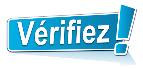 vérifiez sur étiquette bleue