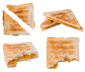 Homemade Cheese Sandwich isolated on white