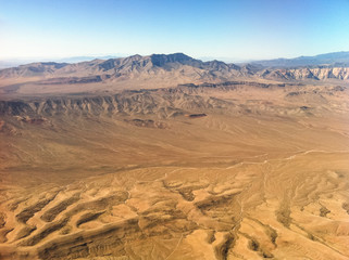 Fototapeta na wymiar Desert view from the airplane.