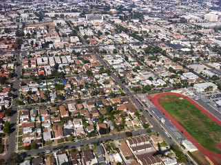 Fototapeta na wymiar Aerial view of Los Angeles city, USA.