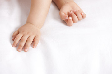 Close up of baby's hands