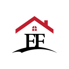 innitial letter logo with roof and window