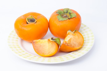 Persimmon fruit isolated on white background