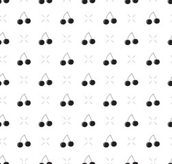 Seamless pattern with cherry icon