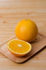 oranges on wood table