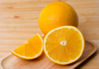 oranges on wood table